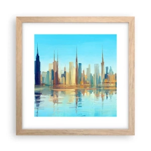 Poster in cornice rovere chiaro - Metropoli assolata - 30x30 cm