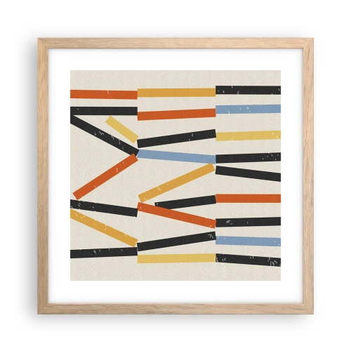 Poster in cornice rovere chiaro - Composizione orizzontale - 40x40 cm