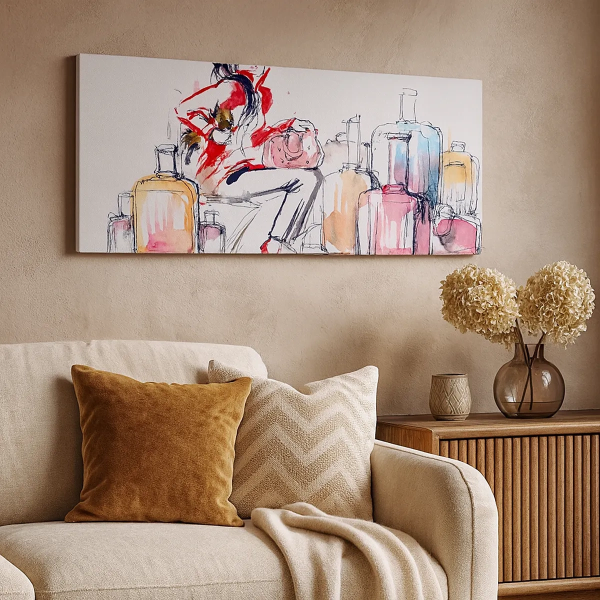 Quadro su tela - Stampe su Tela - Sediamoci prima del viaggio - 30x30 cm