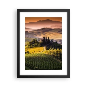 Poster in cornice nera - Arcadia: paesaggio toscano - 30x40 cm