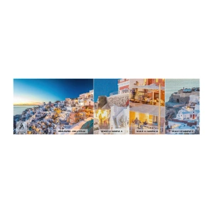 Campione di Fotomurale Premium Canvas - Essenza della grecità - Santorini, Architettura, Grecia - 100x30 cm