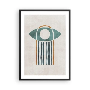 Poster in cornice nera - Simbolo dell'occhio boho minimalista - 50x70cm - Segni e rituali - Decorazione murale moderna per soggiorno e camera da letto ARTTOR