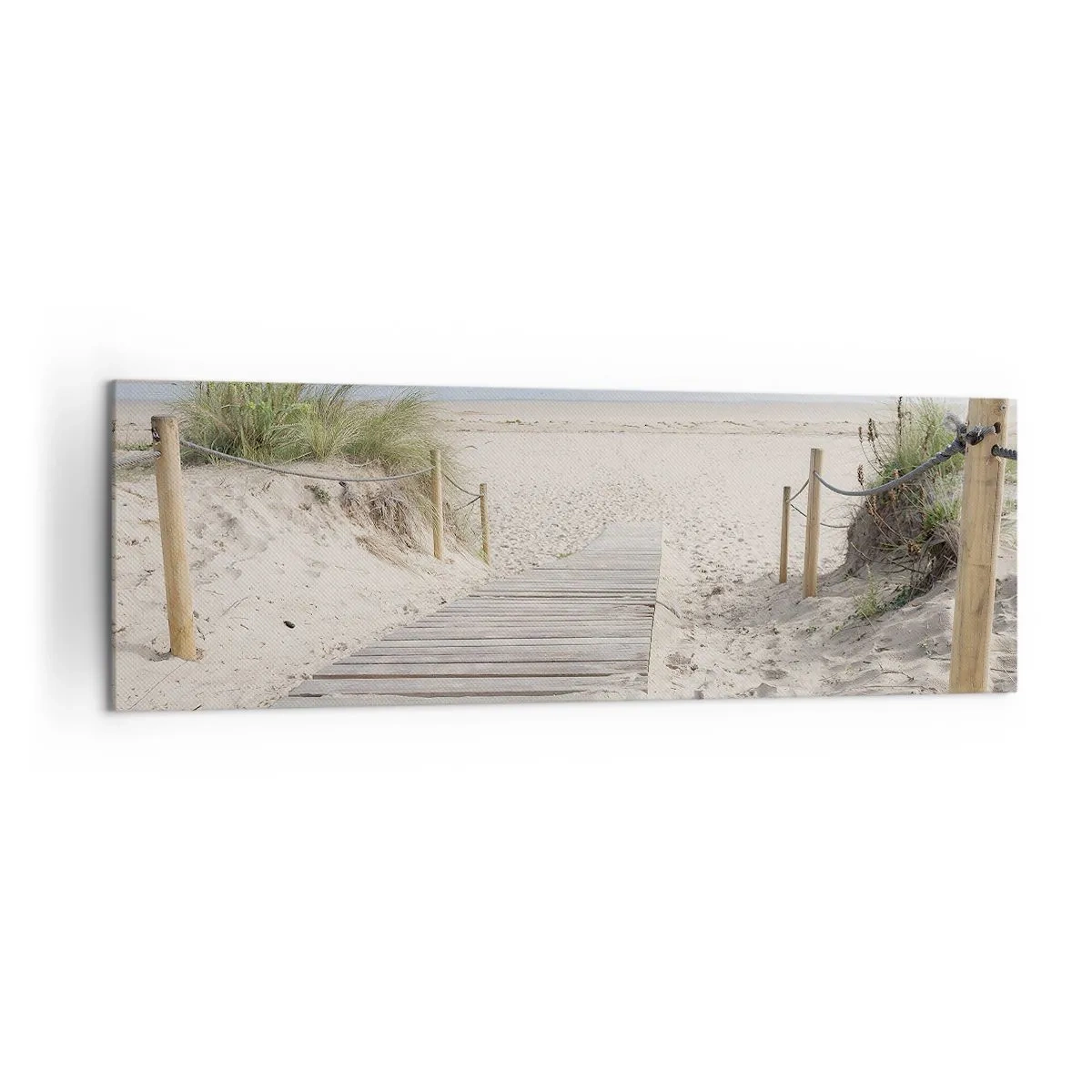 Quadro su tela - Stampe su Tela - Un sentiero di assi che conduce a una spiaggia sabbiosa - 160x50cm - Fino all'orizzonte - Decorazione murale moderna per soggiorno e camera da letto ARTTOR