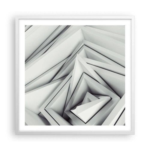 Poster in cornice bianca - Germogli spigolosi - 60x60 cm