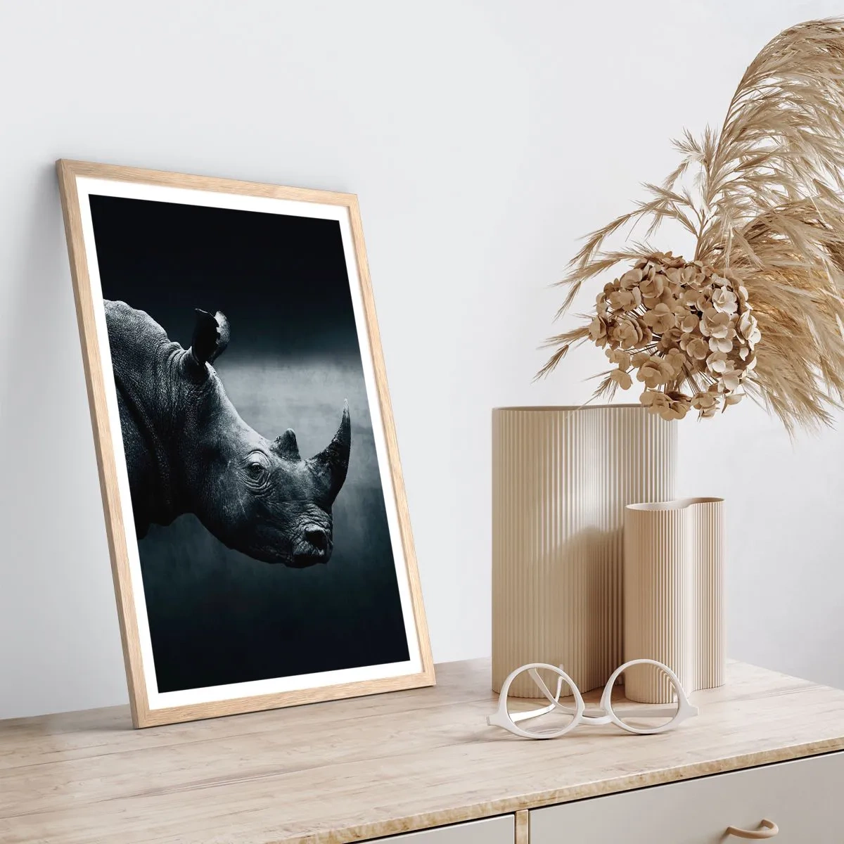 Poster in cornice rovere chiaro - Profilo destro - 30x40 cm