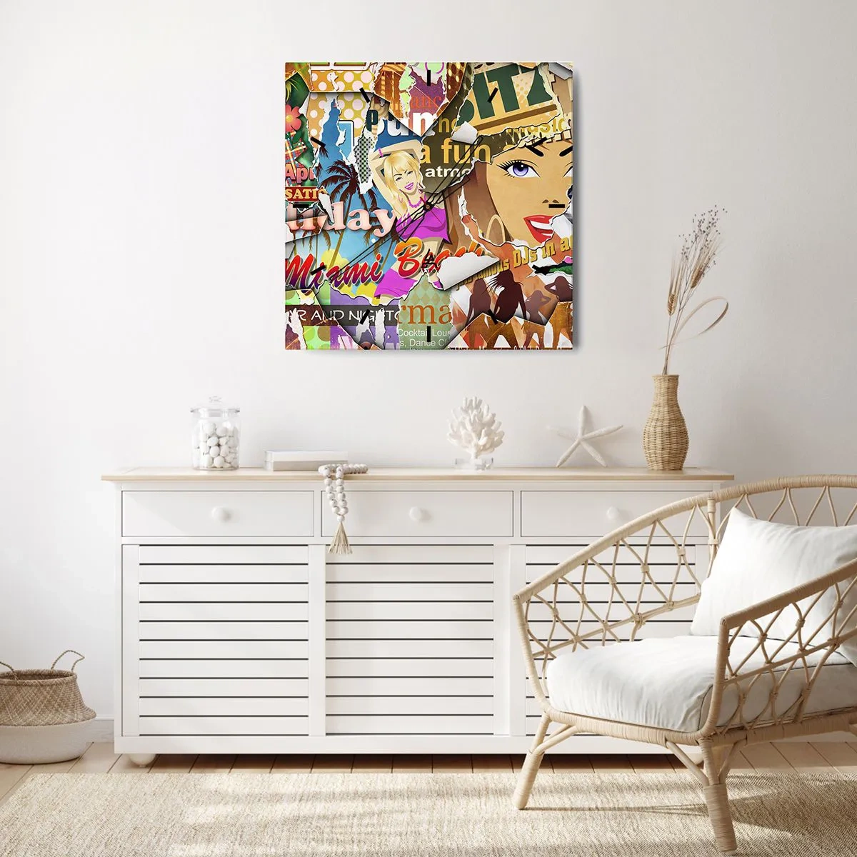 Orologio da parete - Orologio in Vetro - Retrospettiva di vacanza - 30x30 cm