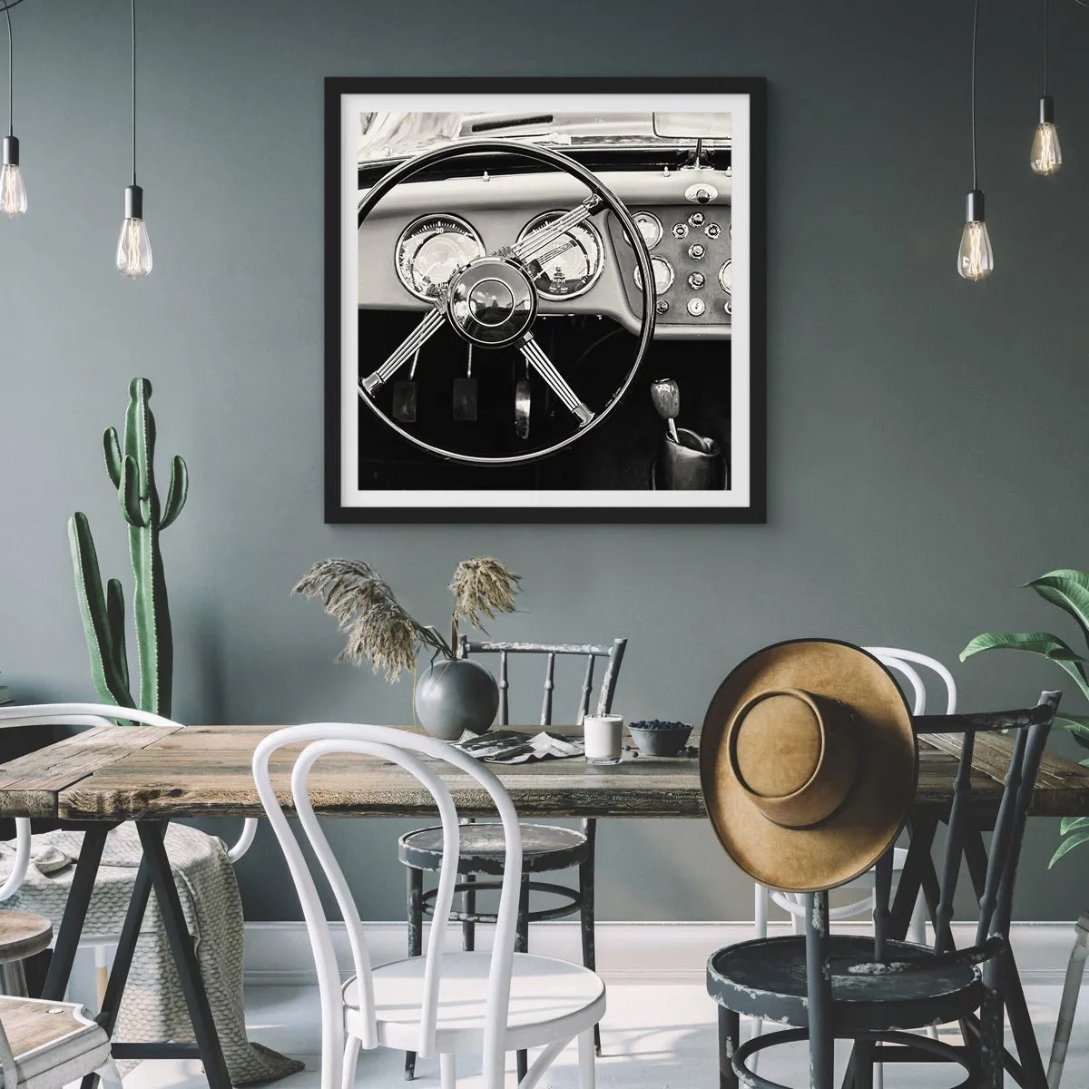 Poster in cornice nera - Il sogno del collezionista - 60x60 cm