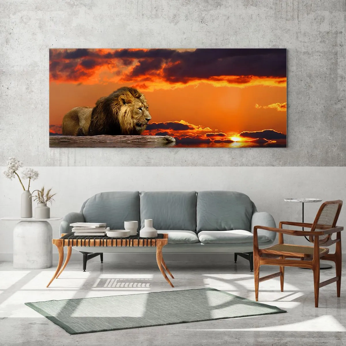 Quadro su vetro - Il re della natura - 90x30 cm