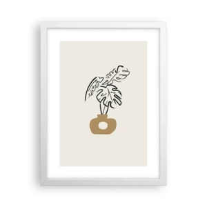 Poster in cornice bianca - Monstera: ornamento della casa - 30x40 cm