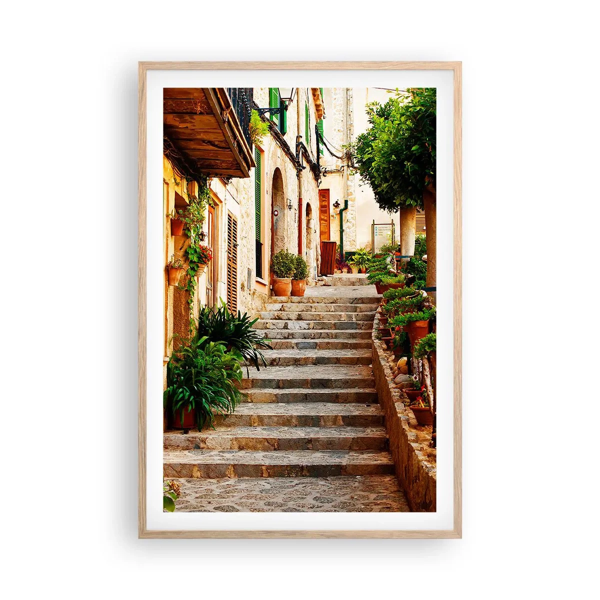 Poster in cornice rovere chiaro - Il fascino delle vacanze spagnole - 61x91 cm