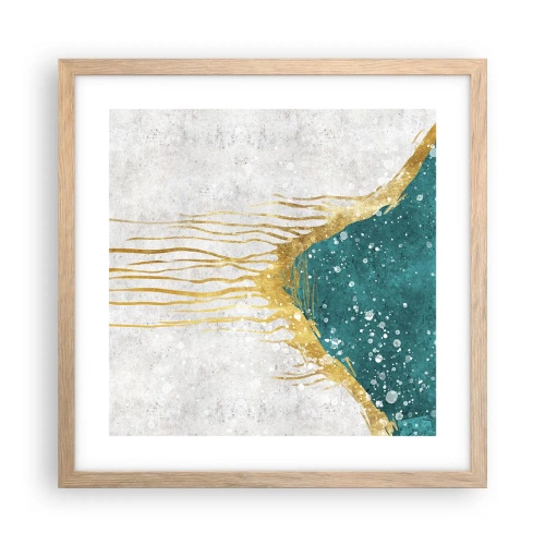 Poster in cornice rovere chiaro - Flusso dorato - 40x40 cm