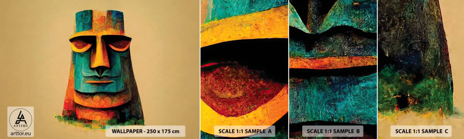 Campione di Fotomurale Adesivo Deluxe Sticker - Statuario, ma simpatico - Statua, Scultura, Pezzo - 100x30 cm