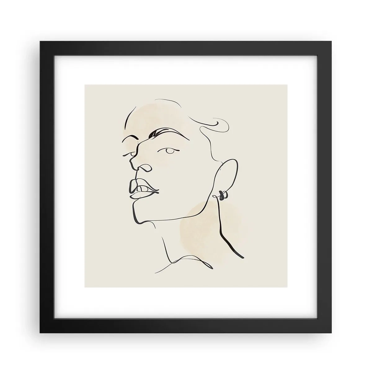 Poster in cornice nera - Sguardo fiero - 30x30 cm