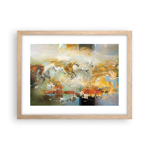 Poster in cornice rovere chiaro - Al galoppo attraverso la luce - 40x30 cm