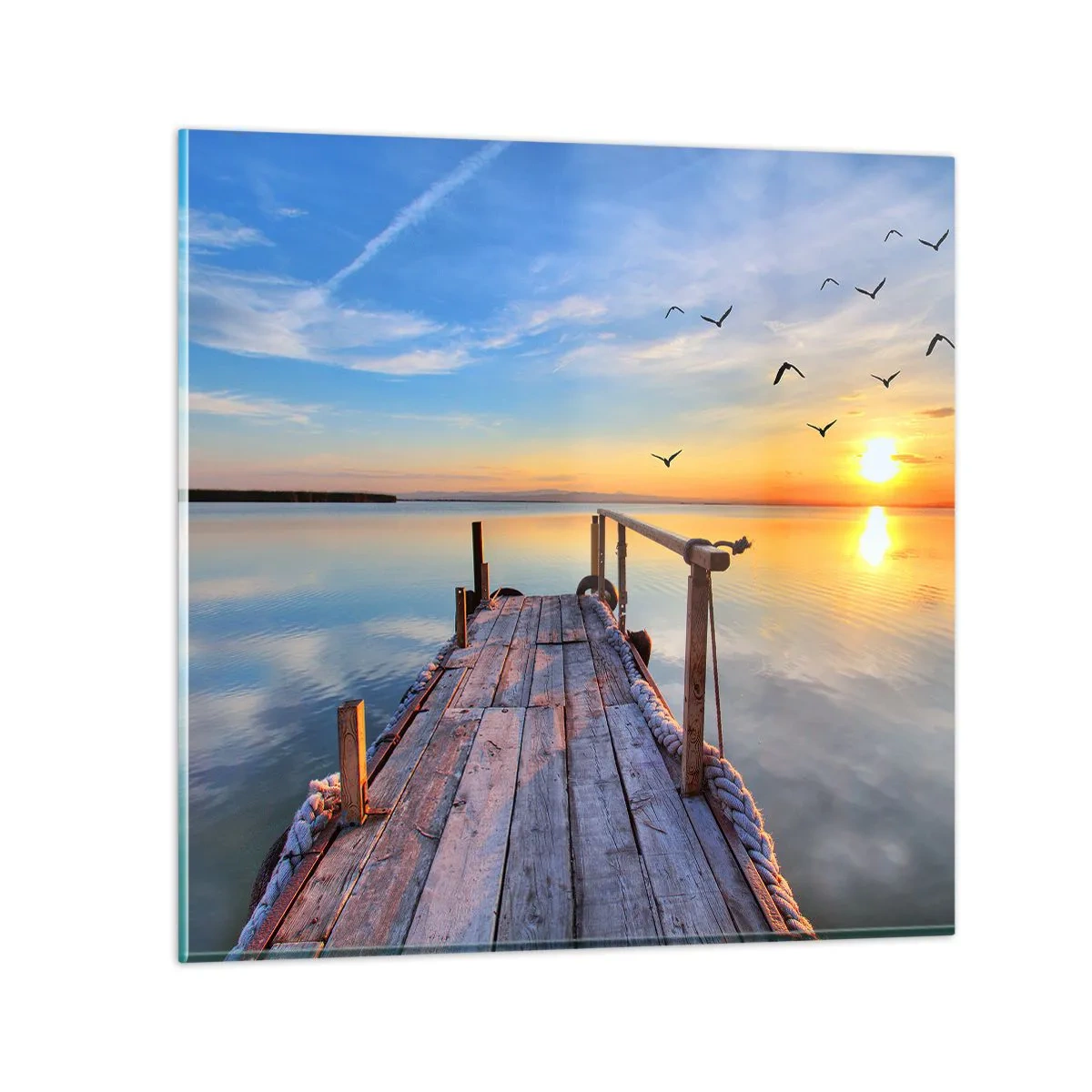 Quadro su vetro - Camminando verso il sole - 50x50 cm