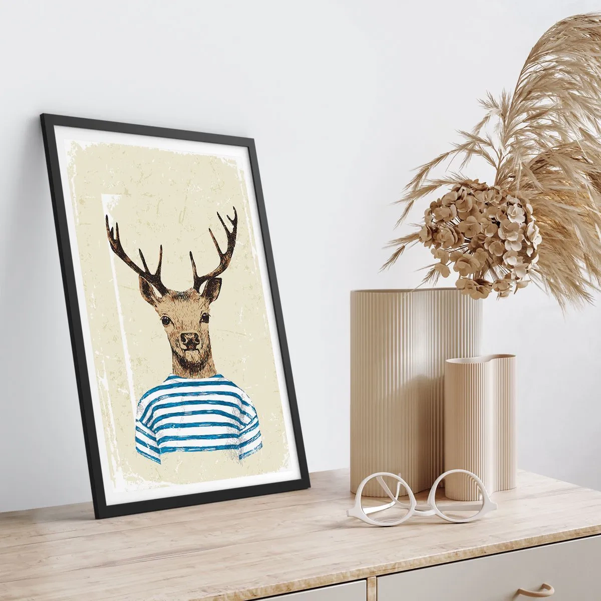 Poster in cornice nera - Mi piacciono le camicie a righe! - 40x50 cm