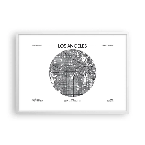 Poster in cornice bianca - Anatomia di Los Angeles - 70x50 cm