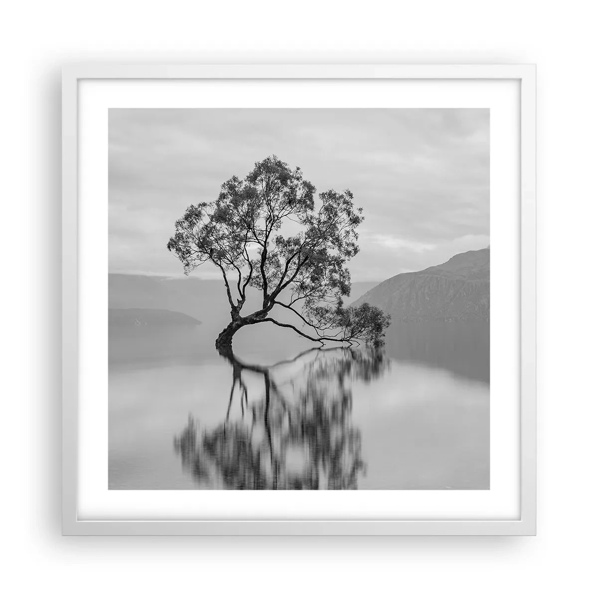 Poster in cornice bianca - C'è un paese così - 50x50 cm