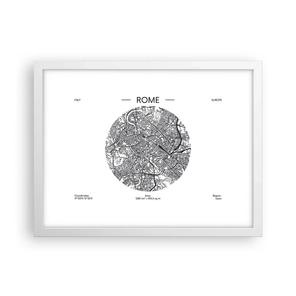 Poster in cornice bianca - Anatomia di Roma - 40x30 cm