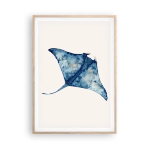 Poster in cornice rovere chiaro - Vita nel blu - 70x100 cm