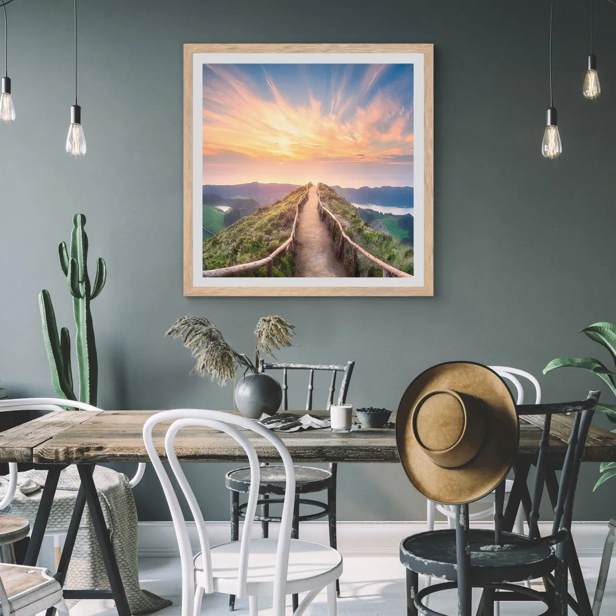 Poster in cornice rovere chiaro - Vicino al cielo - 30x30 cm