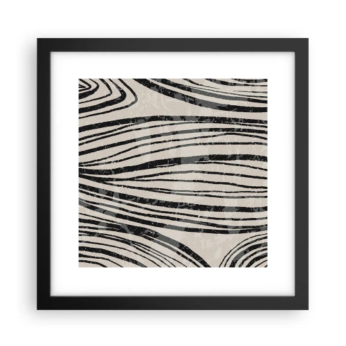 Poster in cornice nera - Una palude di linee - 30x30 cm