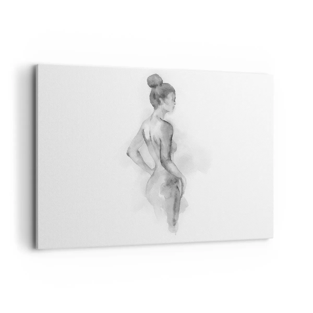 Quadro su tela - Stampe su Tela - Schizzo ad acquerello di una silhouette femminile - 100x70cm - Bella come un quadro - Decorazione murale moderna per soggiorno e camera da letto ARTTOR