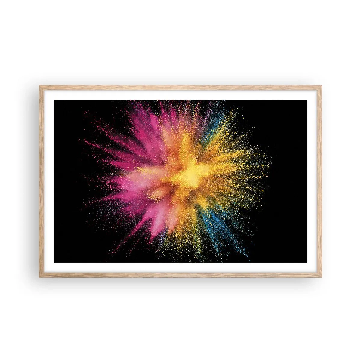 Poster in cornice rovere chiaro - La nascita dei colori - 91x61 cm