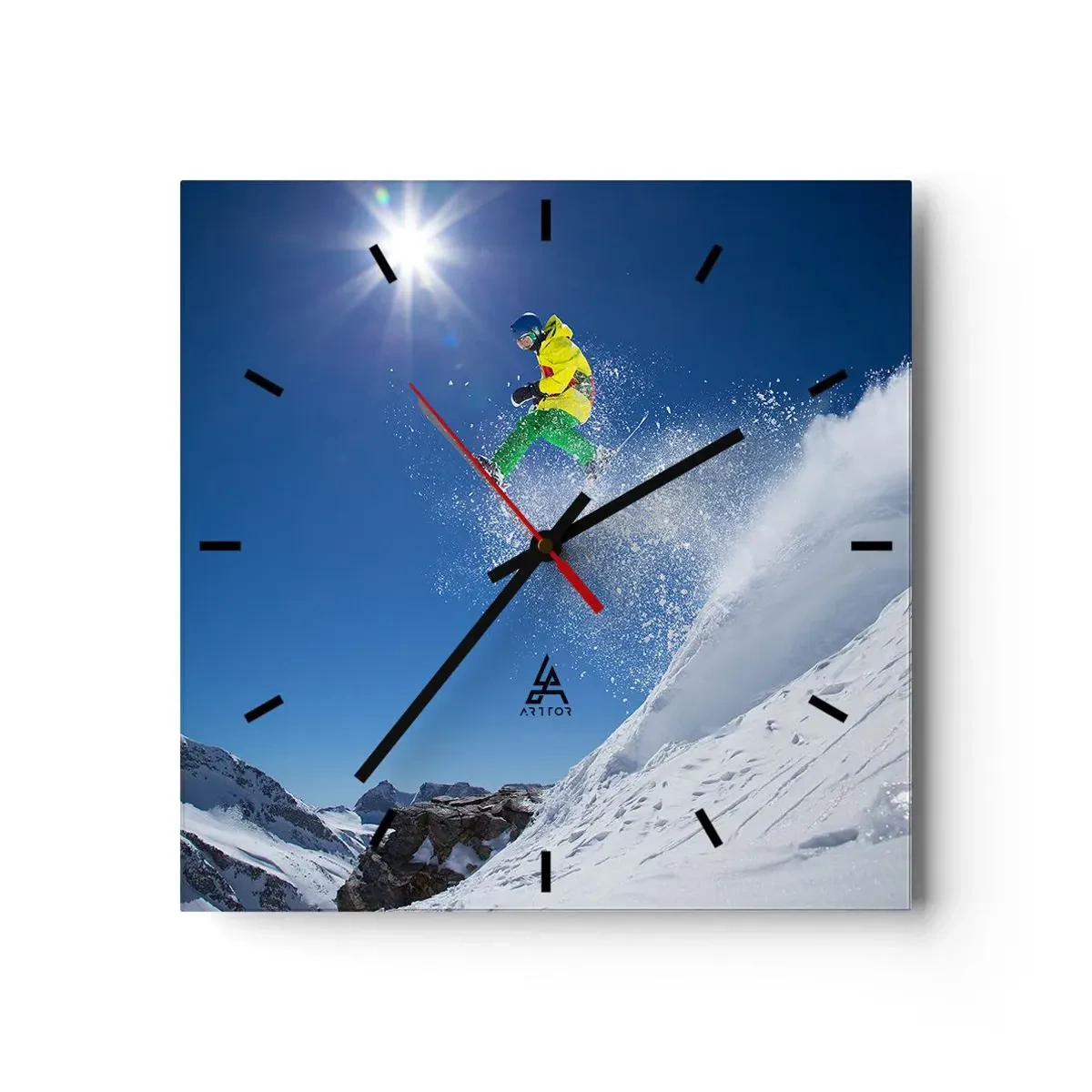 Orologio da parete - Orologio in Vetro - Ballando con i monti - 40x40 cm