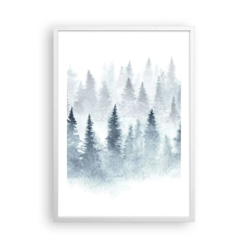 Poster in cornice bianca - Avvolti nella nebbia - 50x70 cm
