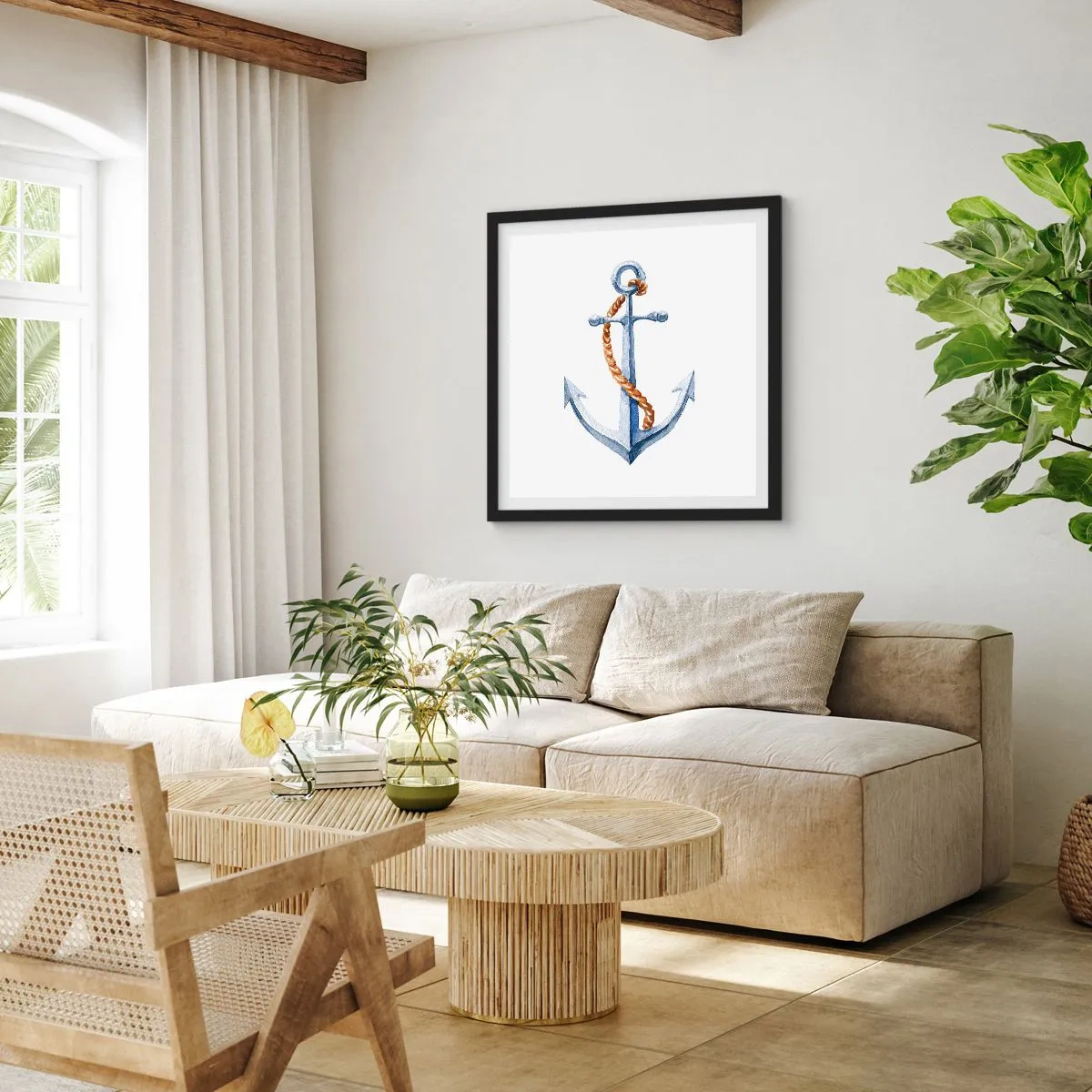 Poster in cornice nera - Benvenuta avventura! - 60x60 cm