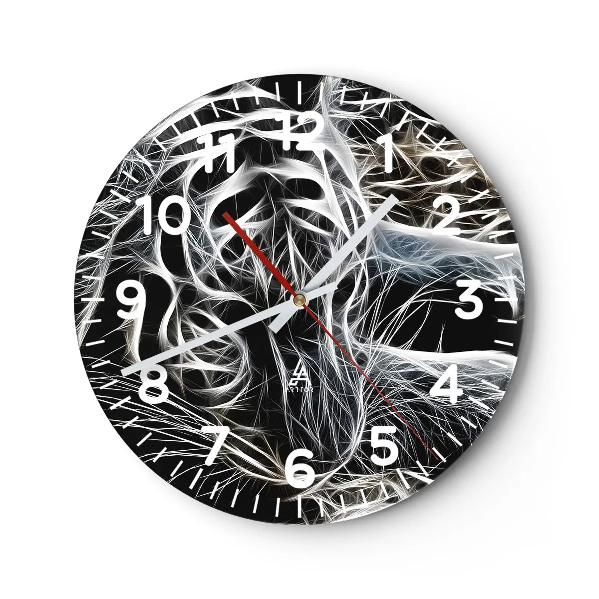 Orologio da parete - Orologio in Vetro - Studio di leggerezza felina - 40x40 cm