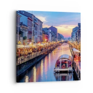 Quadro su tela - Stampe su Tela - Sera di luce e di divertimento - 30x30 cm