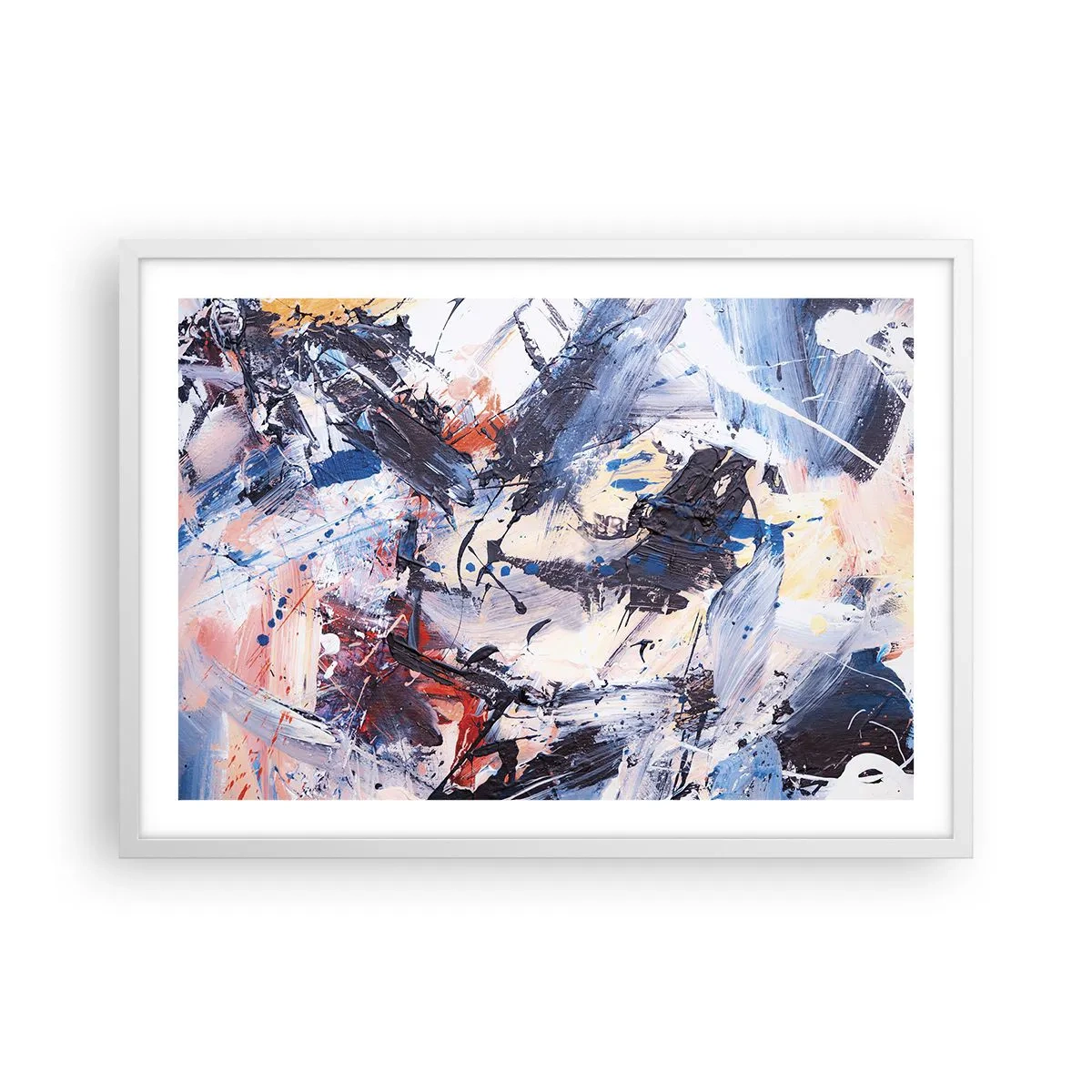 Poster in cornice bianca - La danza folle dell'astrazione - 70x50 cm