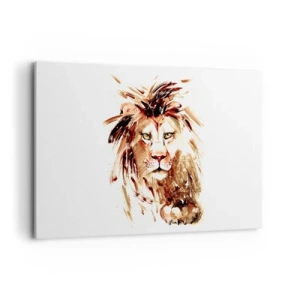 Quadro su tela - Stampe su Tela - Ritratto ad acquerello di un leone con dettagli intensi - 120x80cm - Forza e dignità - Decorazione murale moderna per soggiorno e camera da letto ARTTOR
