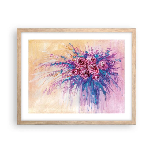 Poster in cornice rovere chiaro - Fontana rosa - 50x40 cm