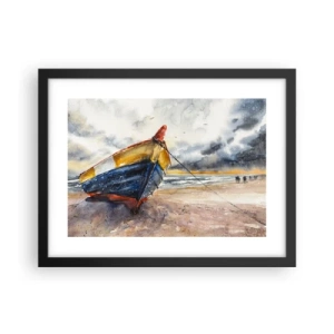 Poster in cornice nera - Riposo sulla riva - 40x30 cm