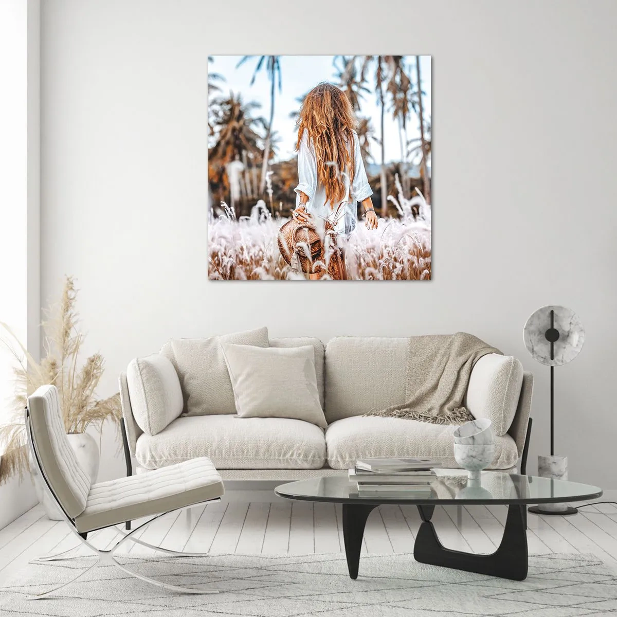 Quadro su vetro - Nata dalla lanugine dell'erba - 40x40 cm