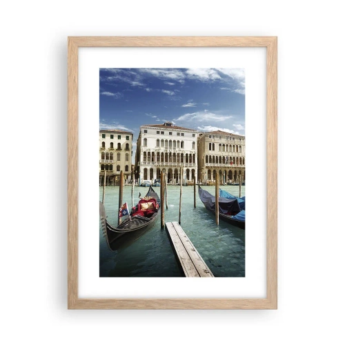 Poster in cornice rovere chiaro - Palazzi nel blu - 30x40 cm