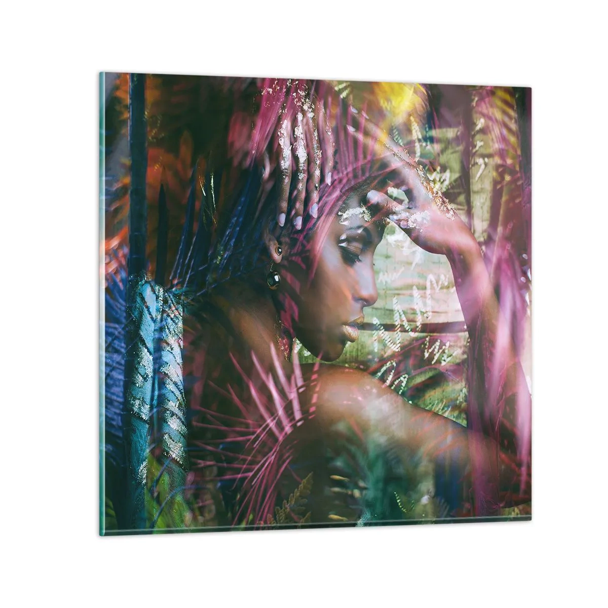 Quadro su vetro - Madre Natura nella giungla - 50x50 cm