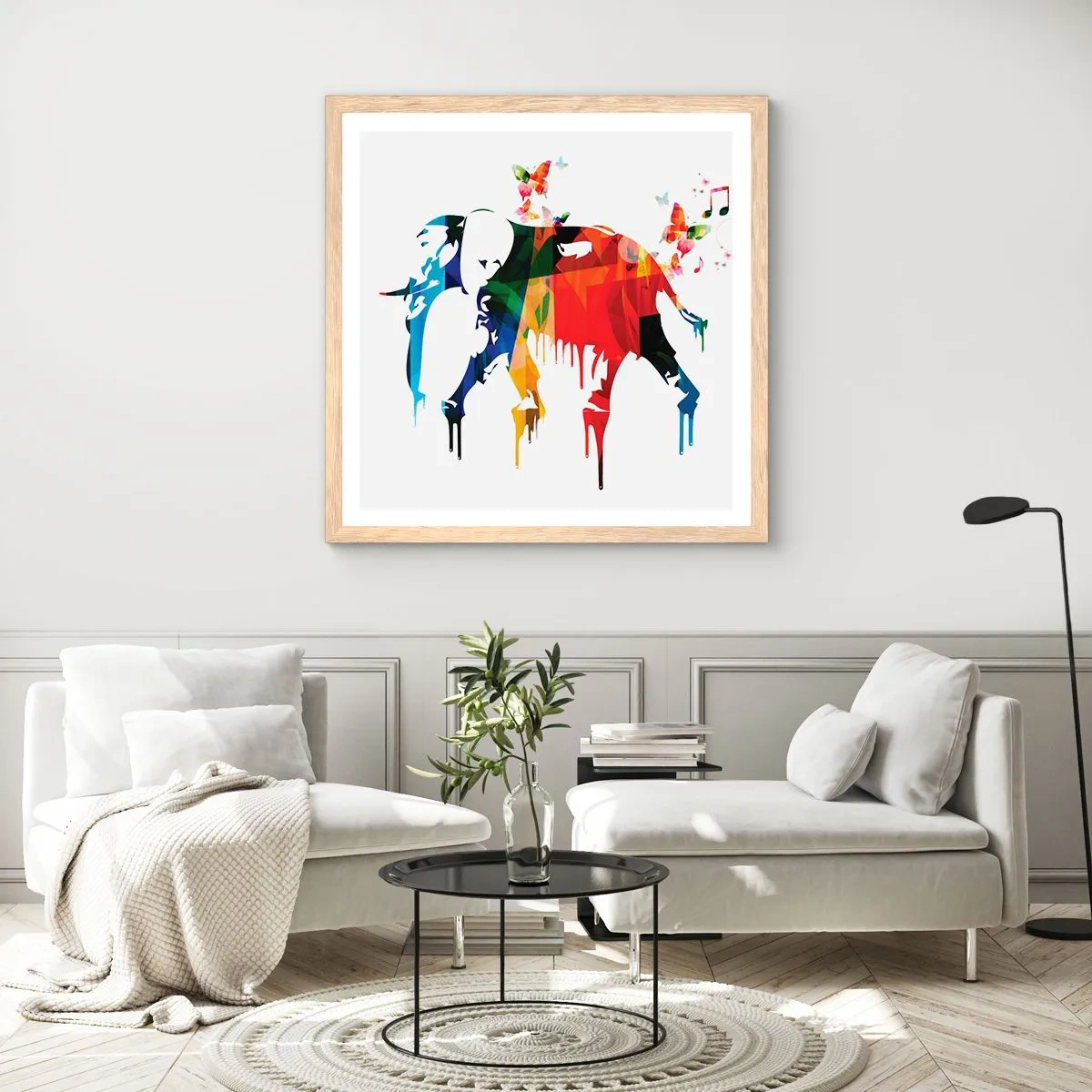 Poster in cornice rovere chiaro - Ognuno può ballare - 40x40 cm