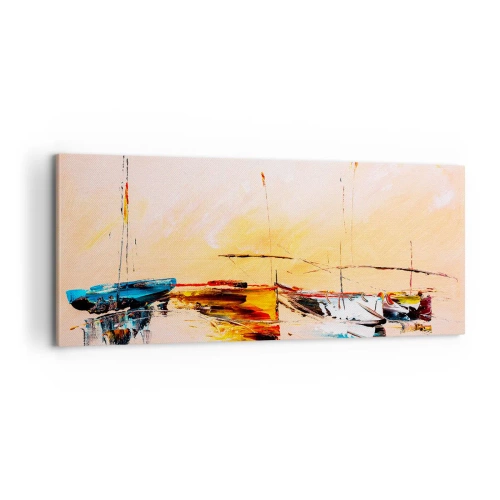 Quadro su tela - Stampe su Tela - La sera sul molo - 100x40 cm