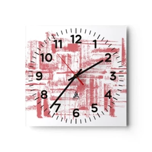 Orologio da parete - Orologio in Vetro - Città rossa - 40x40 cm