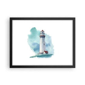 Poster in cornice nera - Il mite amico del blu - 40x30 cm