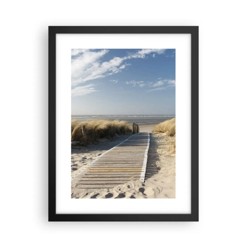 Poster in cornice nera - Dopo la duna, nel fruscio dell'erba - 30x40 cm