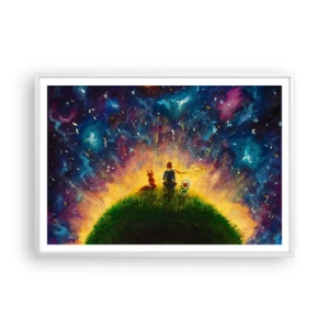 Poster in cornice bianca - Amore e amicizia: l'intero mondo - 100x70 cm