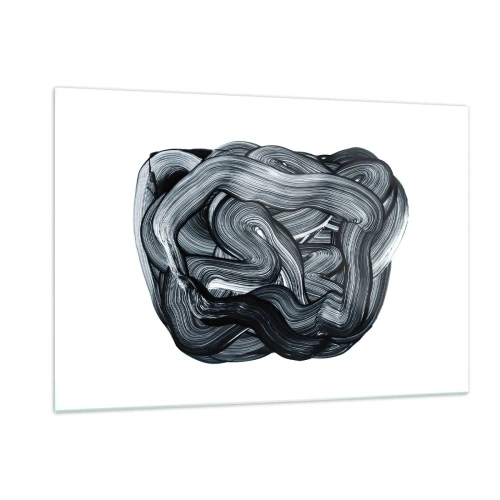 Quadro su vetro - Astrazione con pennellate in bianco e nero - 120x80cm - Non è così semplice - Decorazione murale moderna per soggiorno e camera da letto ARTTOR