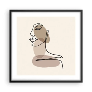 Poster in cornice nera - La linea sicura della bellezza - 50x50 cm