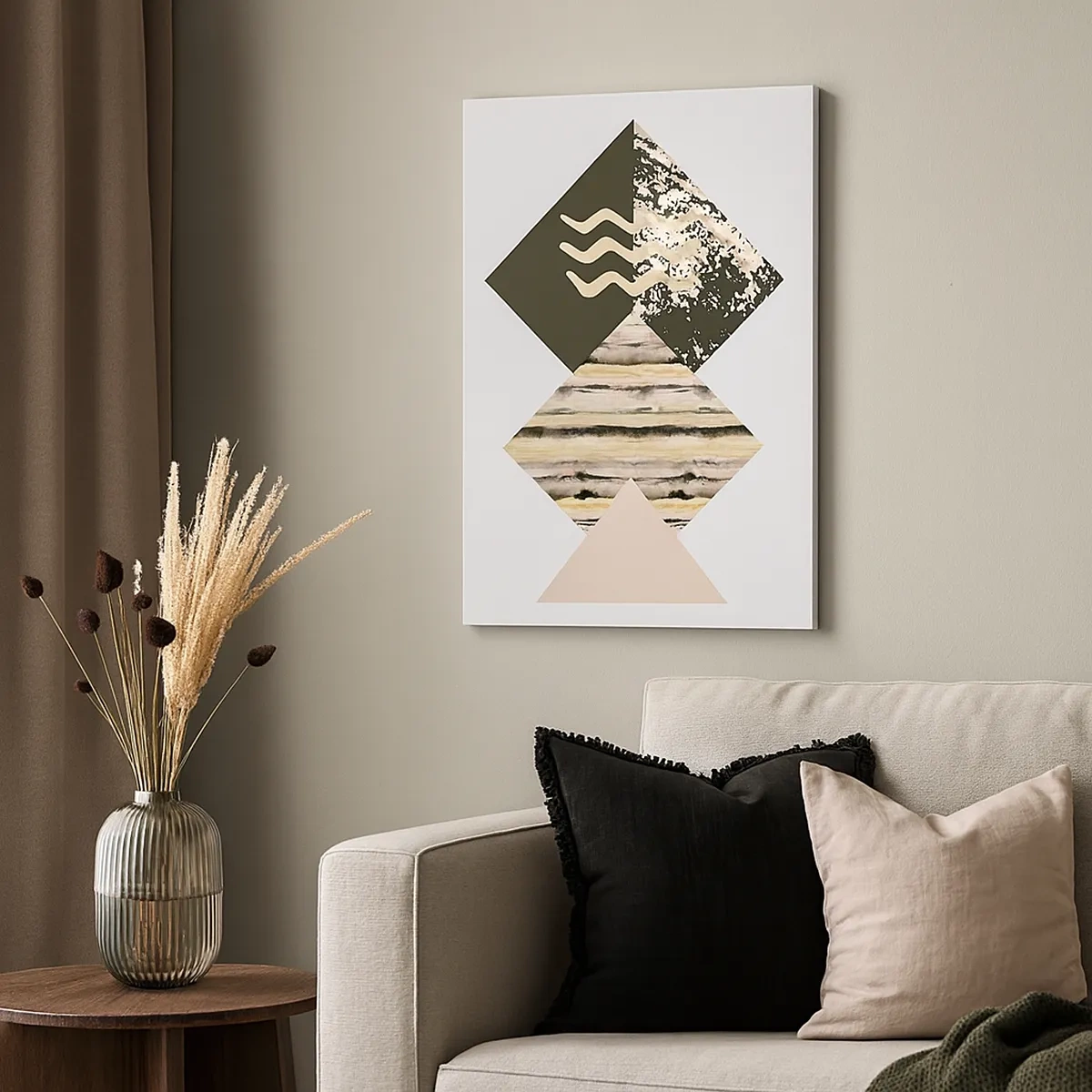 Quadro su tela - Stampe su Tela - Forme geometriche con motivi astratti - 50x70cm - Non è così facile - Decorazione murale moderna per soggiorno e camera da letto ARTTOR