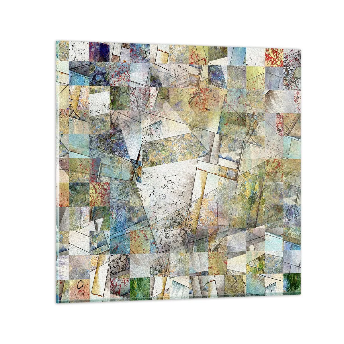 Quadro su vetro - Rimpasto geometrico - 70x70 cm